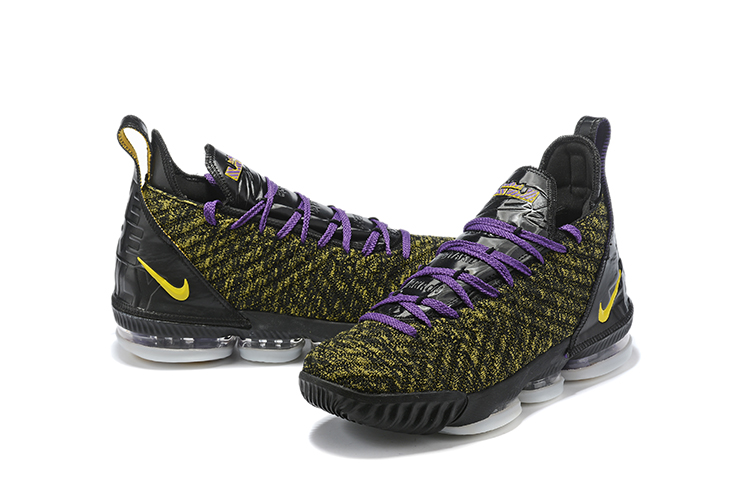 2019 Men Nike Lebron James 16 Purple Yellow Black Shoes